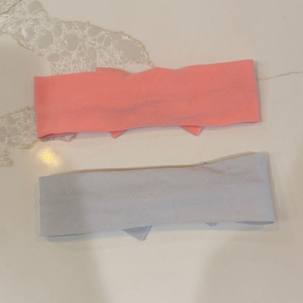Pink and Gray Baby/Toddler Bow Headbands - Picture 2 of 2